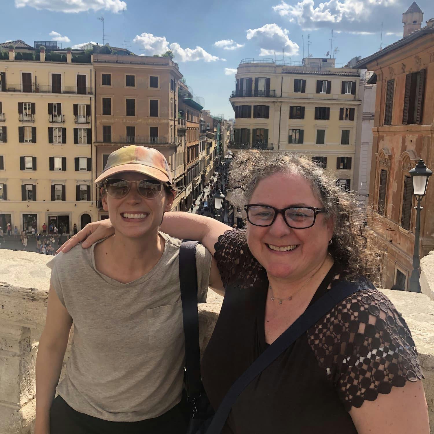 Carla and Erica taking in the sights—and spritzes—at the Spanish Steps (July '19)