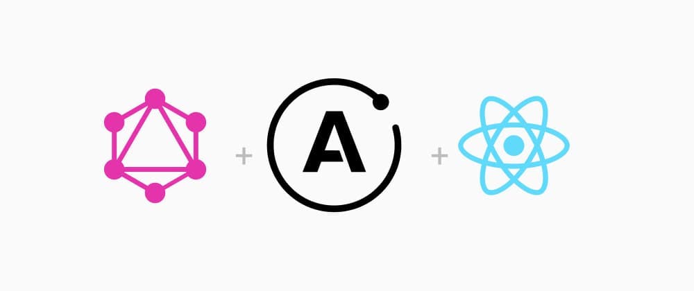 The Apollo GraphQL, GraphQL and React logos interspersed with addition symbols