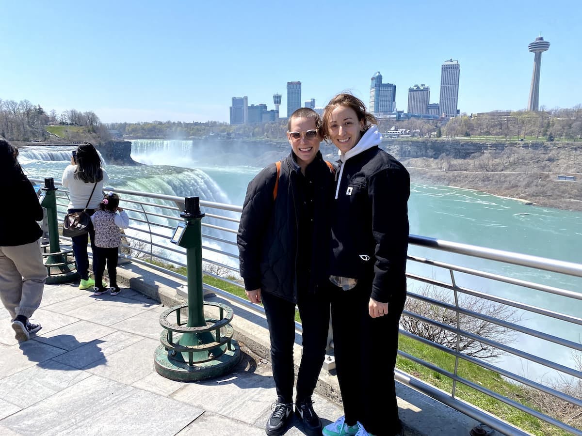 Carla and I at Niagara Falls moments before Carla's Canadian television debut