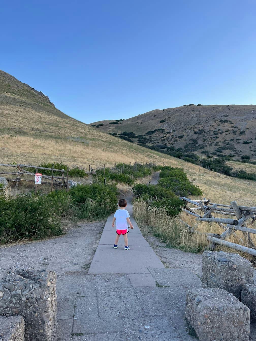 Baby O on a trail on the outskirts of Salt Lake City